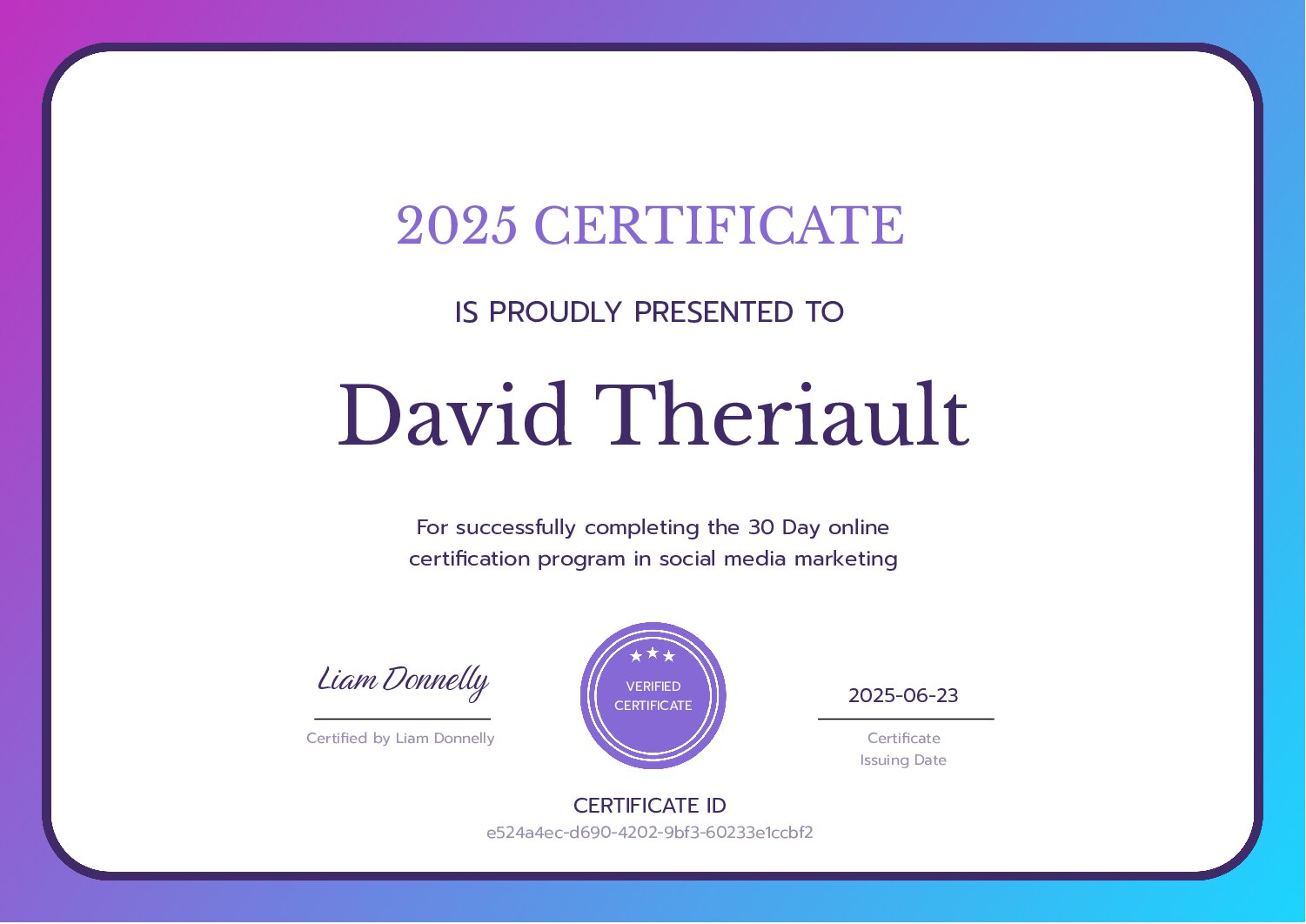 🎉 I’m Now Certified in Social Media Marketing!